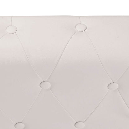 vidaXL Chesterfield-Ecksofa 6-Sitzer Kunstleder Weiß