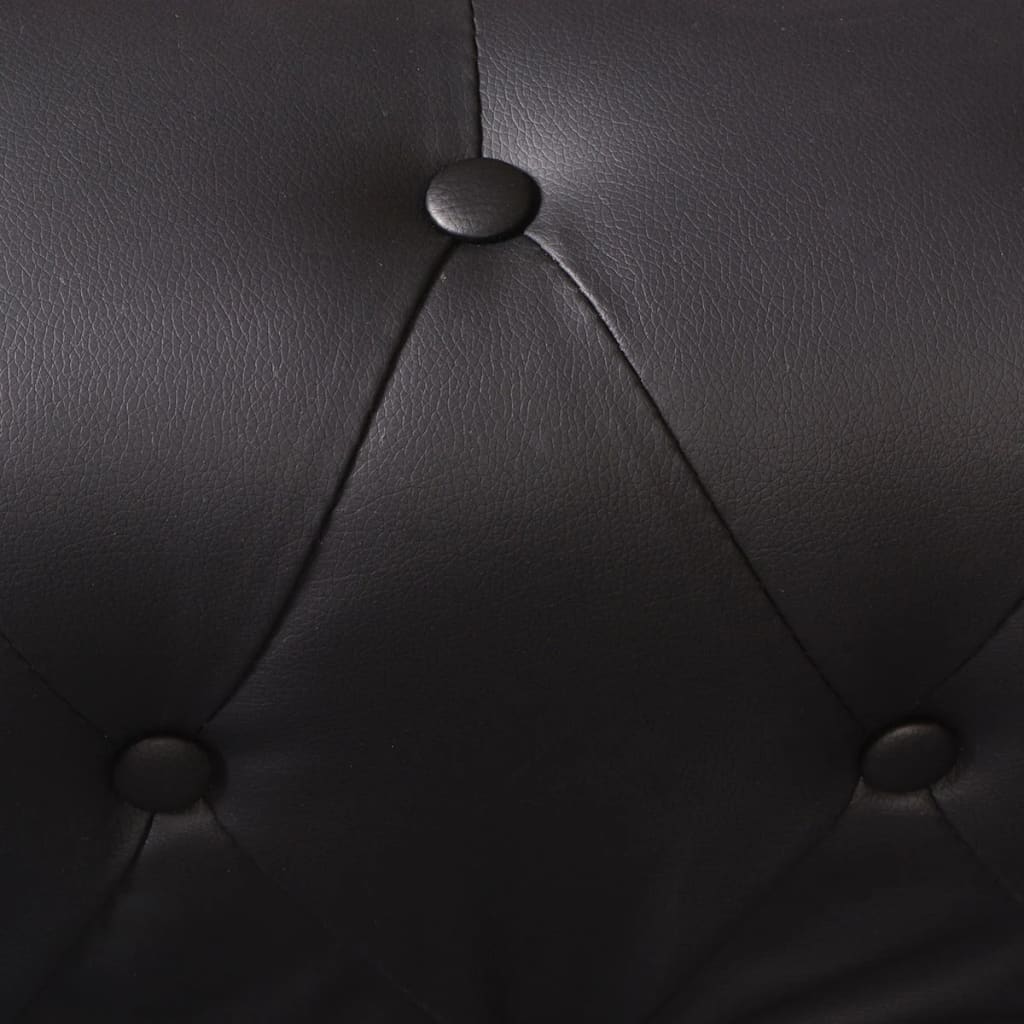 vidaXL Chesterfield-Ecksofa 6-Sitzer Kunstleder Schwarz