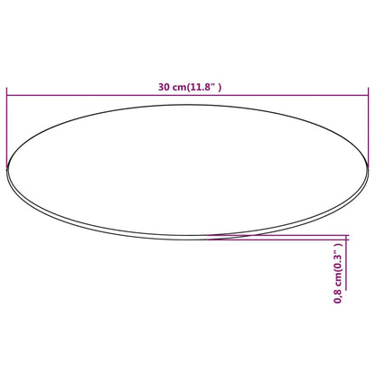 vidaXL Tischplatte aus gehärtetem Glas rund 300 mm