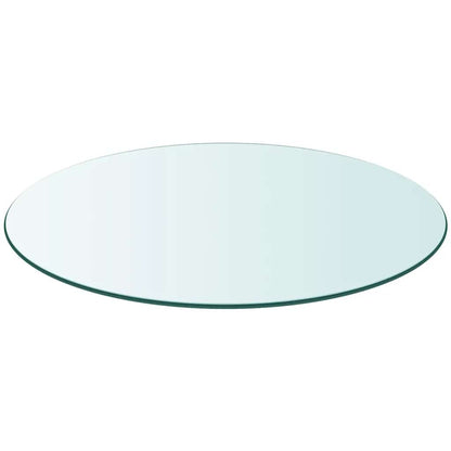 vidaXL Plateau de table en verre trempé rond 700 mm
