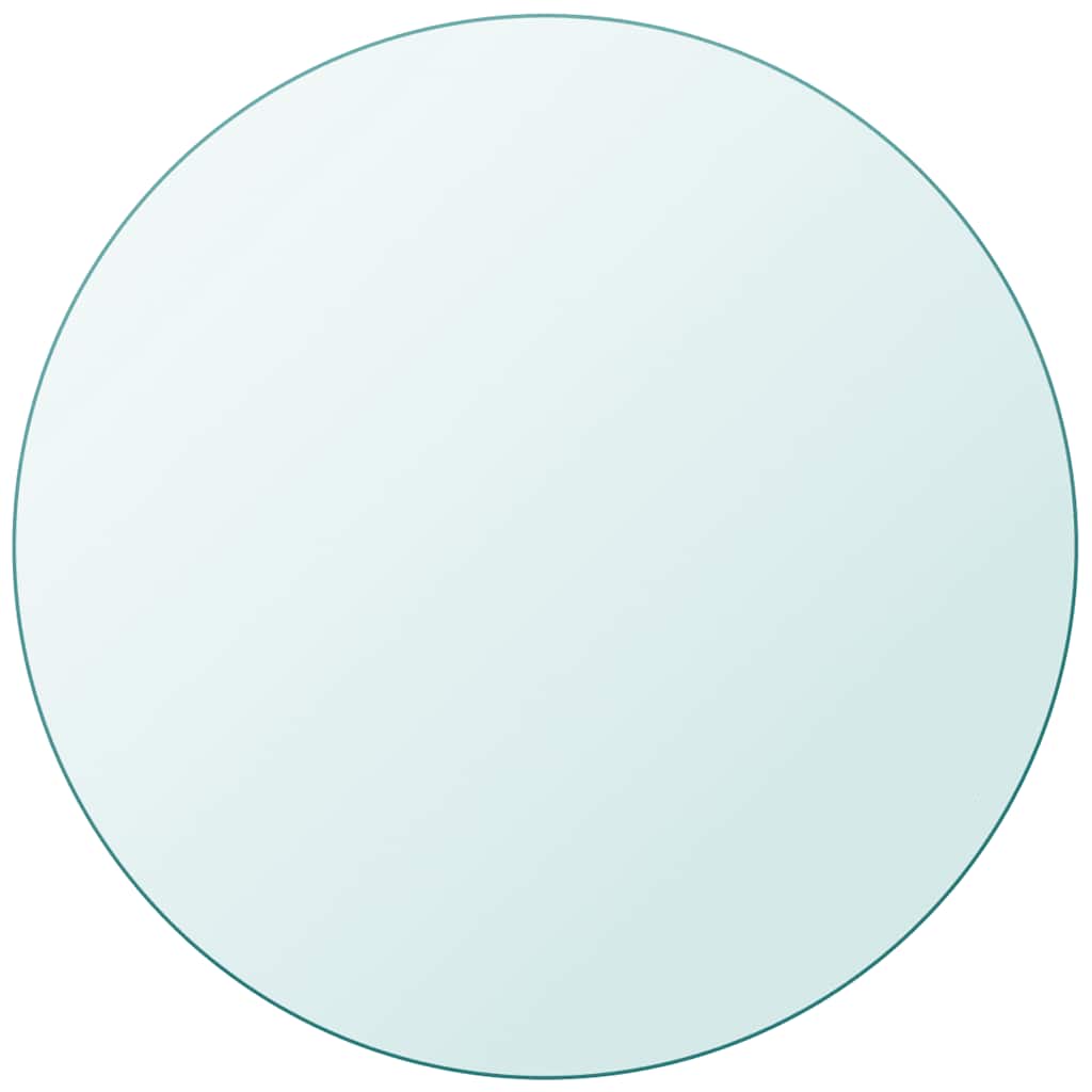 vidaXL Plateau de table en verre trempé rond 800 mm