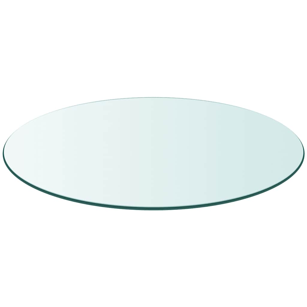 vidaXL Plateau de table en verre trempé rond 800 mm