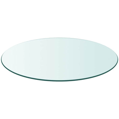 vidaXL Plateau de table en verre trempé rond 800 mm