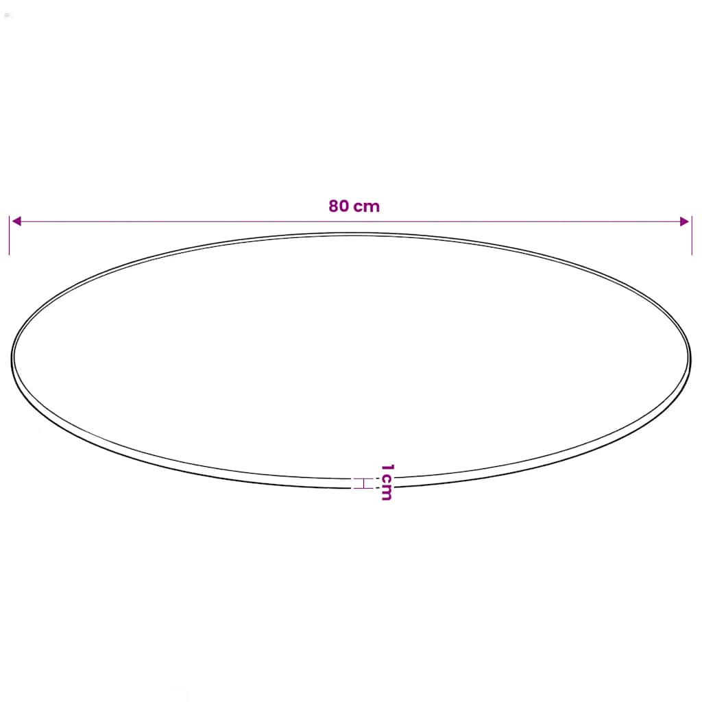 vidaXL Plateau de table en verre trempé rond 800 mm