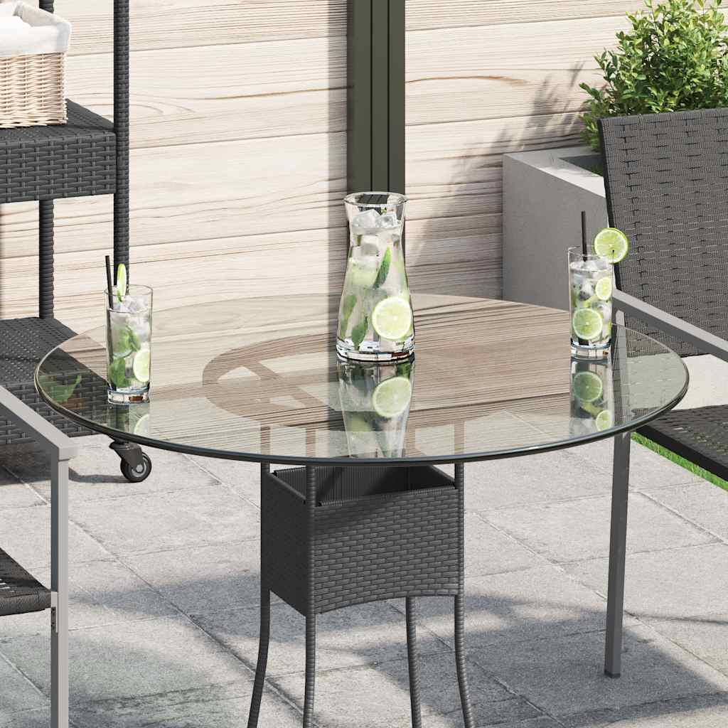 vidaXL Plateau de table en verre trempé rond 800 mm