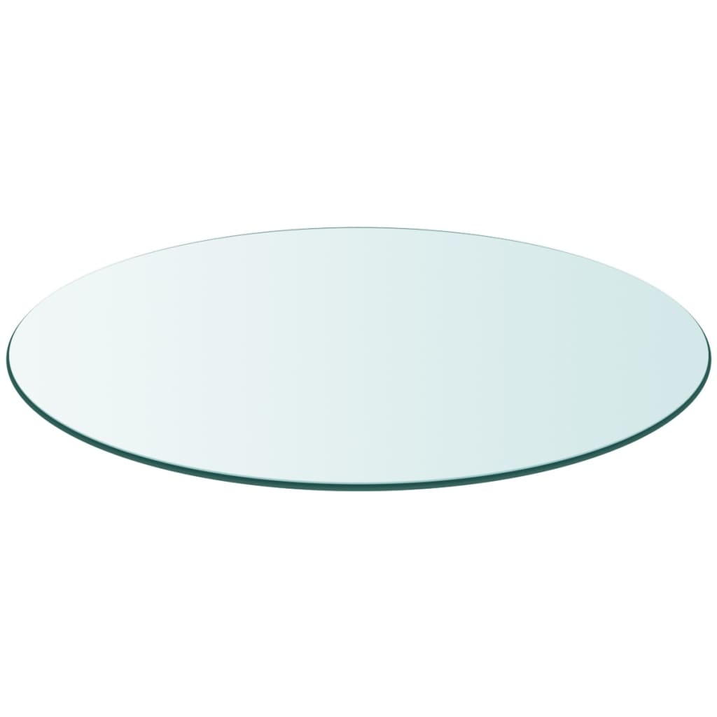 vidaXL Plateau de table en verre trempé rond 900 mm