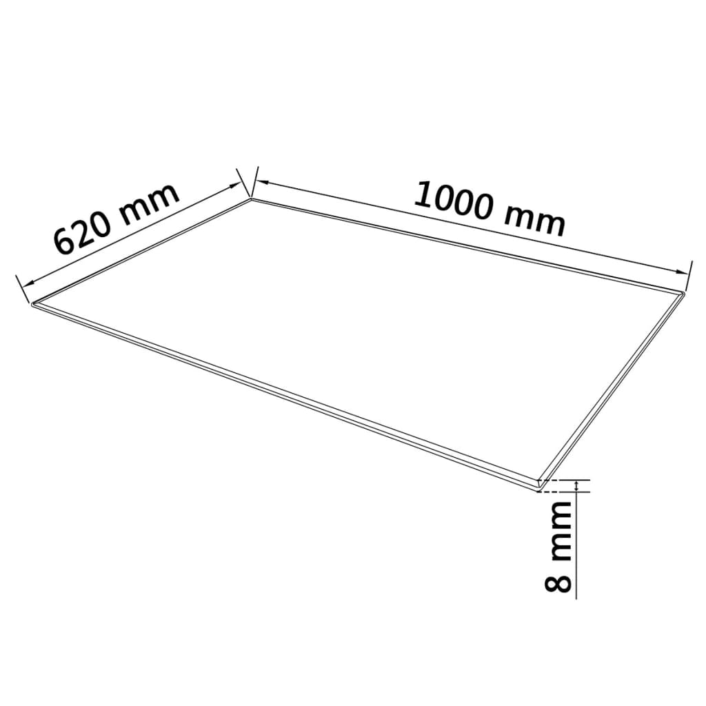vidaXL Plateau de table en verre trempé rectangulaire 1000x620 mm