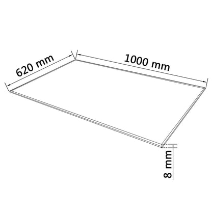 vidaXL Plateau de table en verre trempé rectangulaire 1000x620 mm