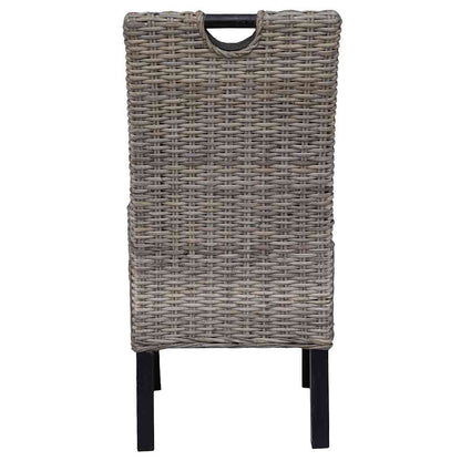 vidaXL Esszimmerstuhl 2 Stk. Kubu-Rattan Mangoholz