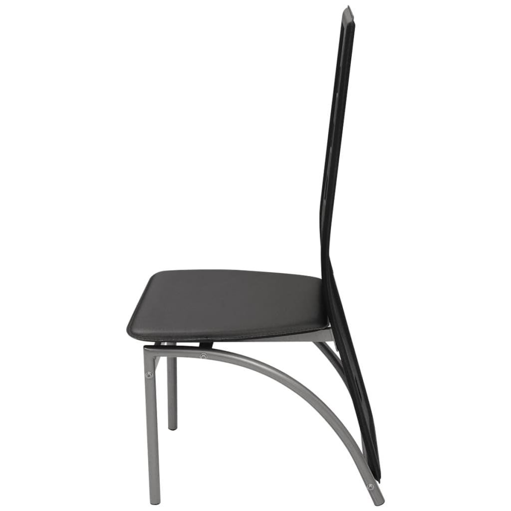vidaXL Esszimmerstühle 2 Stk. Schwarz Kunstleder