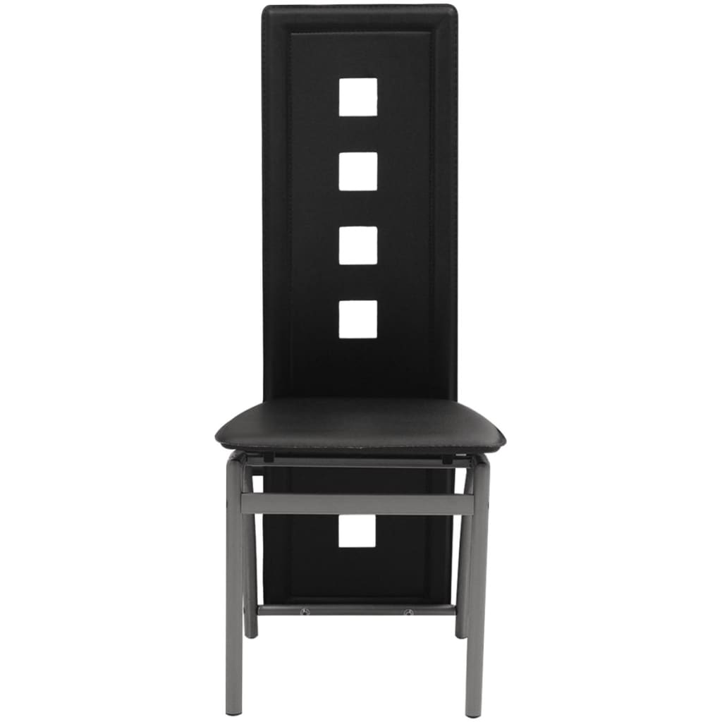 vidaXL Esszimmerstühle 4 Stk. Schwarz Kunstleder