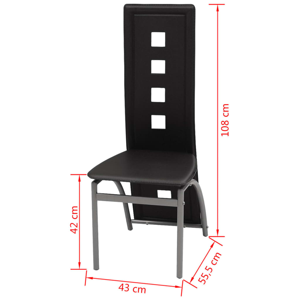 vidaXL Esszimmerstühle 4 Stk. Schwarz Kunstleder