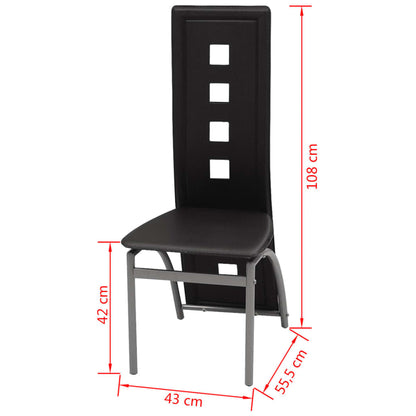 vidaXL Esszimmerstühle 4 Stk. Schwarz Kunstleder