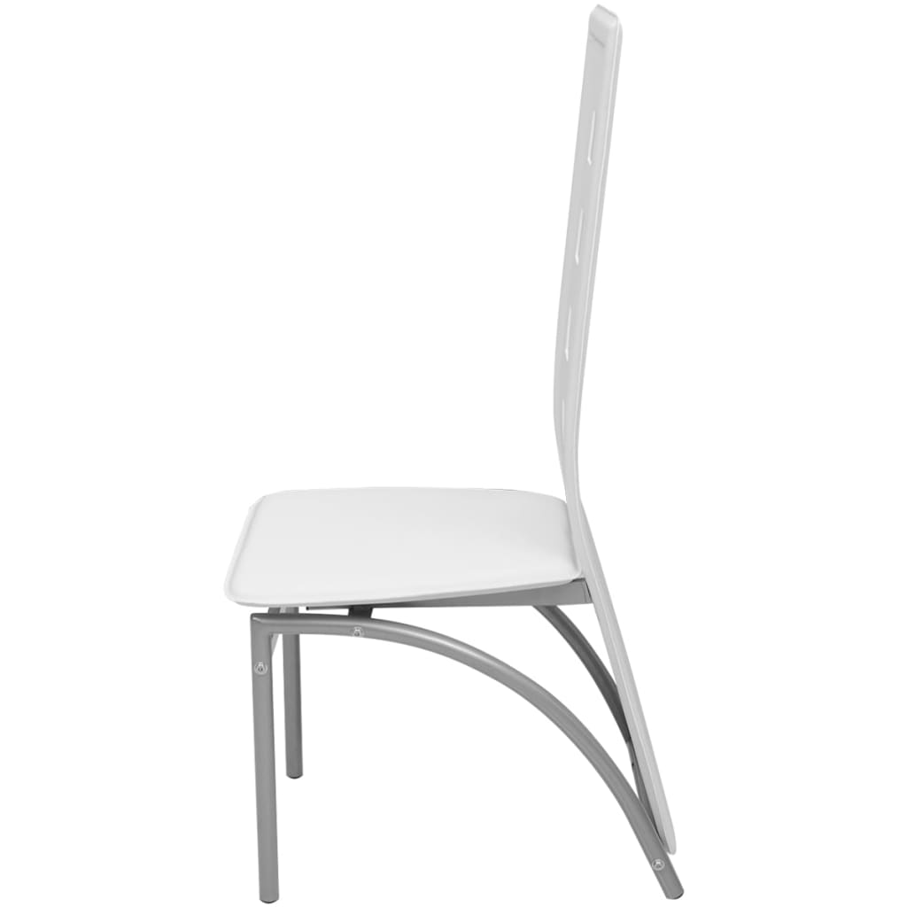 vidaXL Esszimmerstühle 2 Stk. Weiß Kunstleder