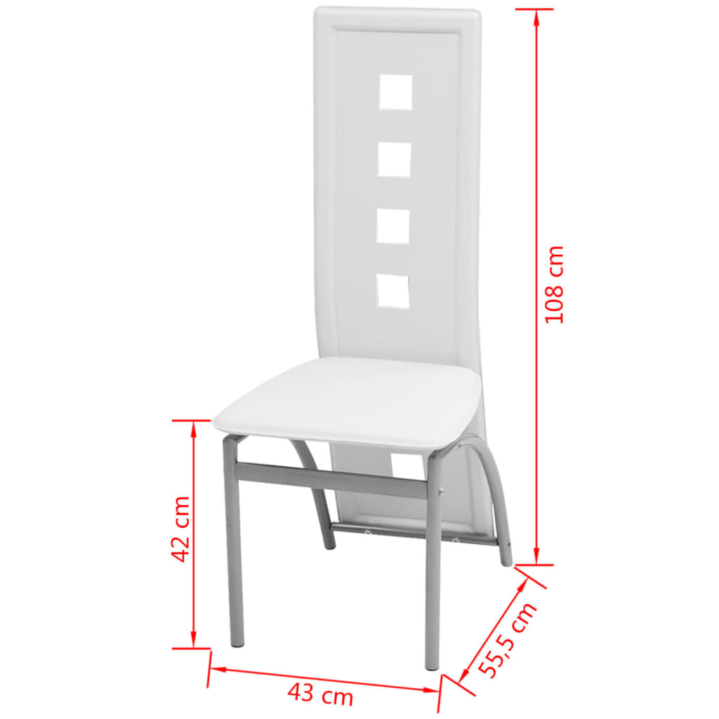 vidaXL Esszimmerstühle 2 Stk. Weiß Kunstleder