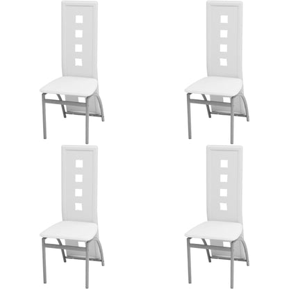vidaXL Esszimmerstühle 4 Stk. Weiß Kunstleder