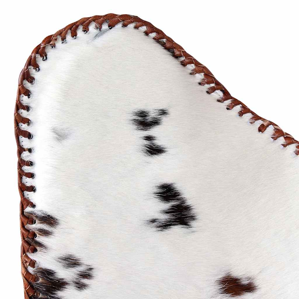 vidaXL Butterfly-Sessel Braun und Weiß Echtes Kuhfell