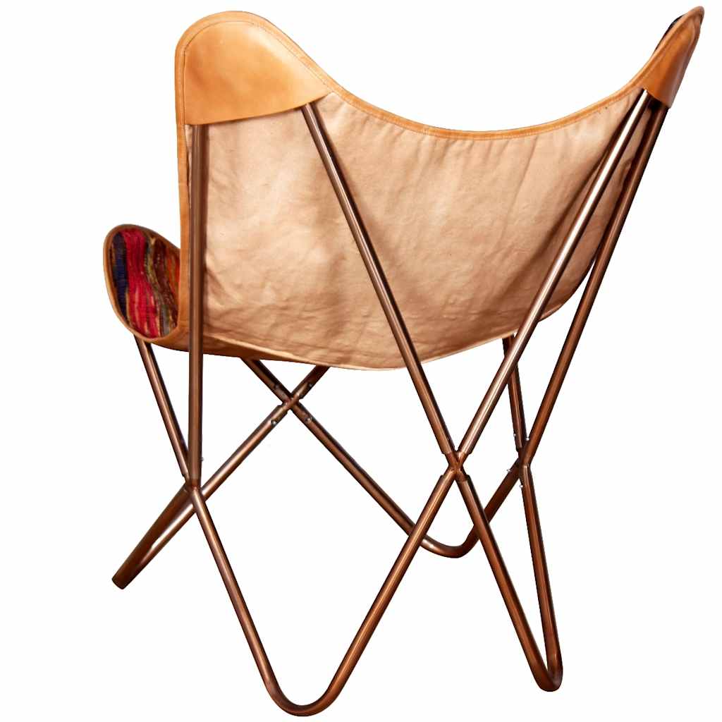 vidaXL Butterfly-Sessel Mehrfarbig Chindi-Stoff