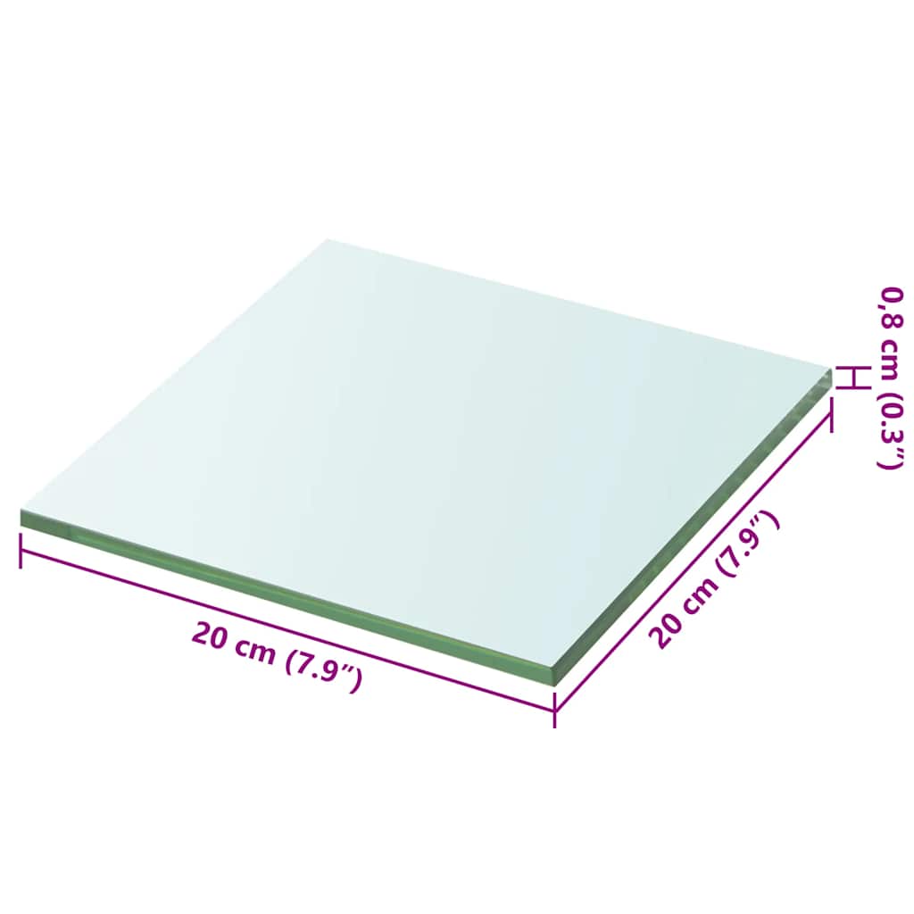 vidaXL Regalboden Glas Transparent 20x20 cm