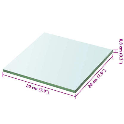 vidaXL Regalboden Glas Transparent 20x20 cm