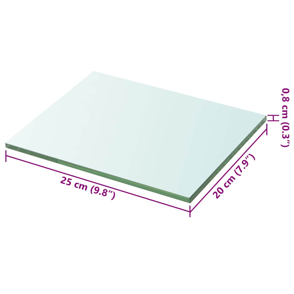 vidaXL Regalboden Glas Transparent 20x25 cm