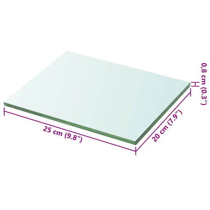 vidaXL Regalboden Glas Transparent 20x25 cm