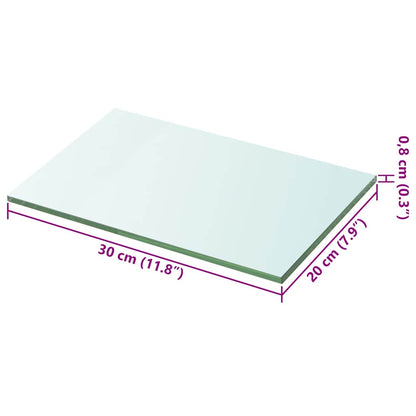 vidaXL Regalboden Glas Transparent 20x30 cm