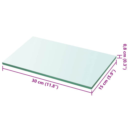 vidaXL Regalboden Glas Transparent 30x15 cm
