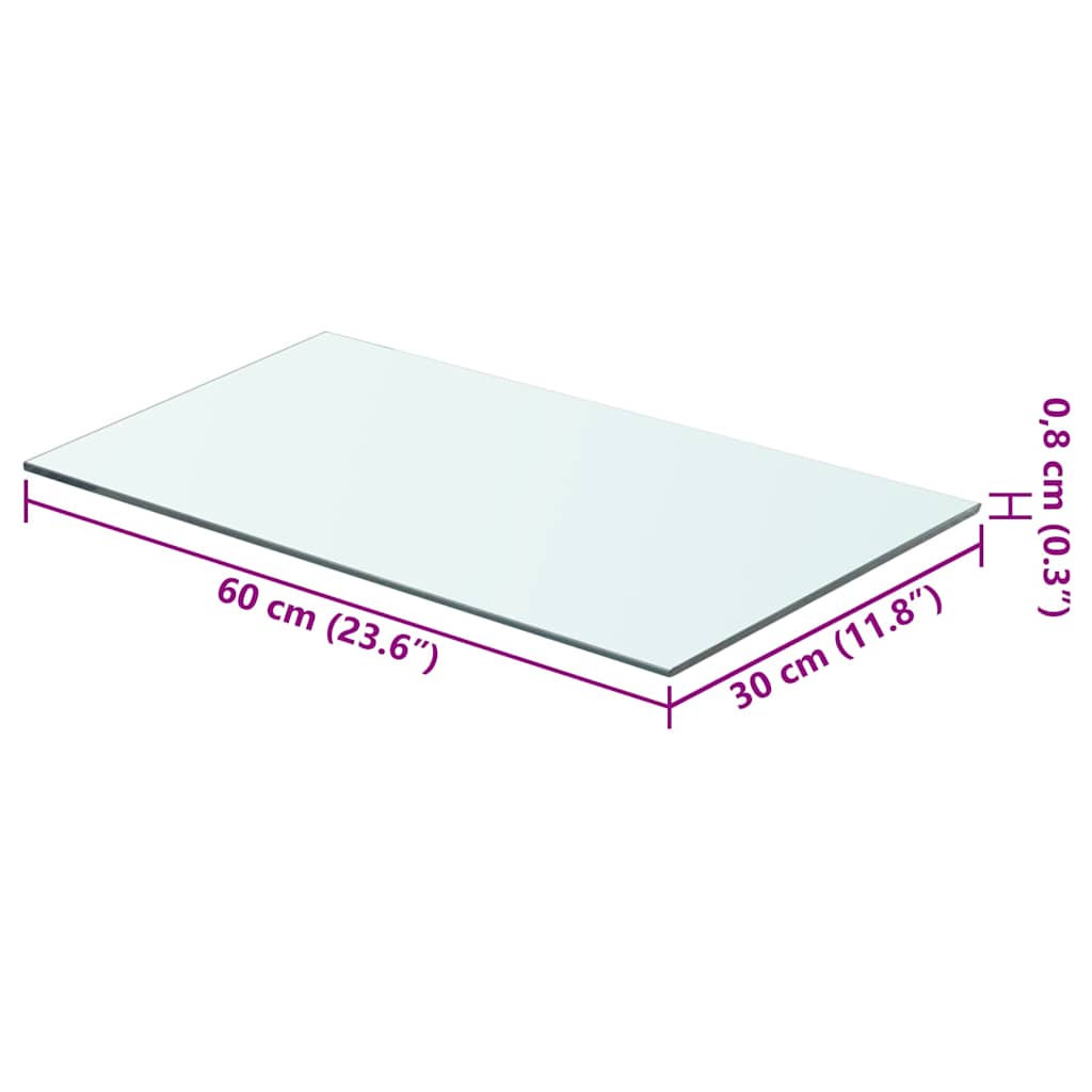vidaXL Étagère en verre transparent 60x30 cm