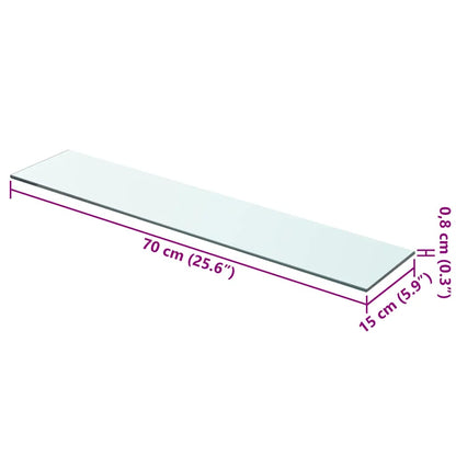 vidaXL Étagère en verre transparent 70x15 cm