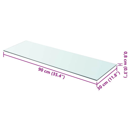 vidaXL Regalboden Glas Transparent 90x30 cm