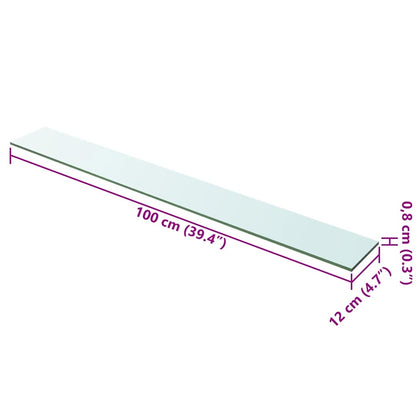 vidaXL Regalboden Glas Transparent 100x12 cm