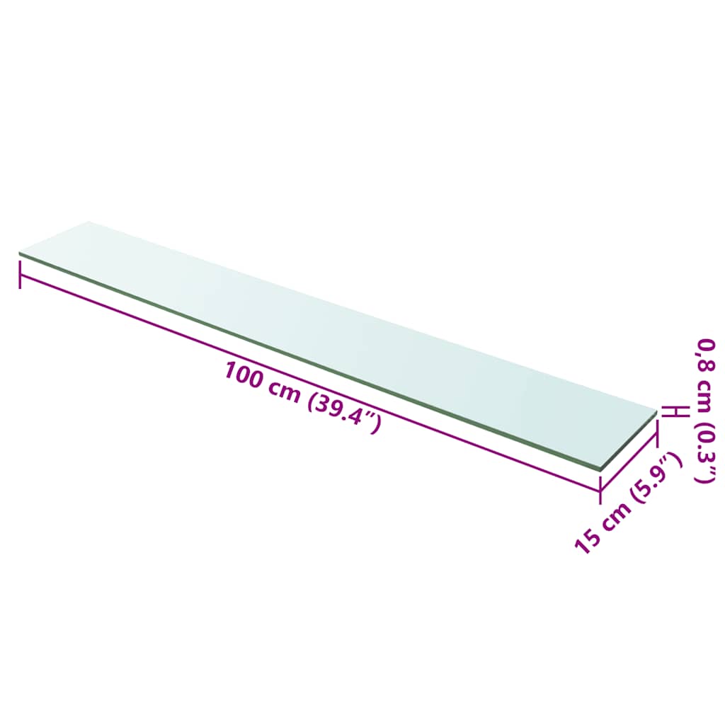 vidaXL Regalboden Glas Transparent 100x15 cm