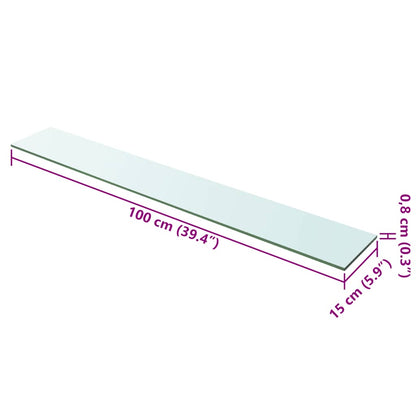 vidaXL Regalboden Glas Transparent 100x15 cm
