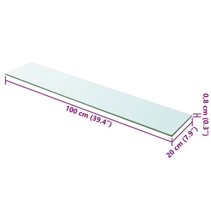 vidaXL Regalboden Glas Transparent 100x20 cm