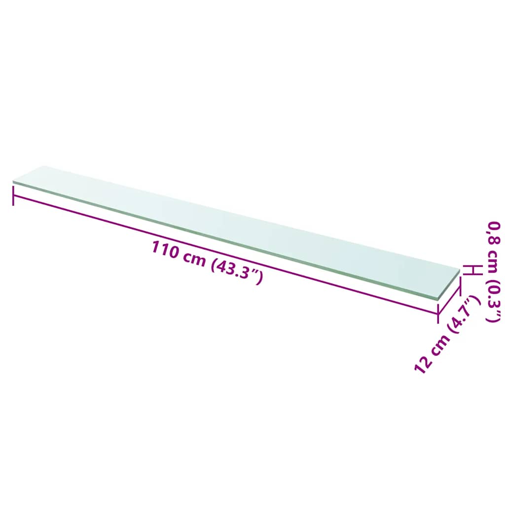 vidaXL Étagère en Verre Transparent 110x12 cm