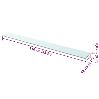 vidaXL Étagère en Verre Transparent 110x12 cm