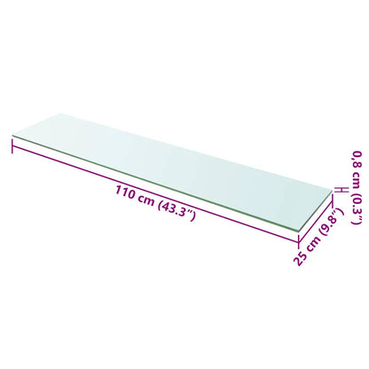 vidaXL Étagère en verre transparent 110x25 cm