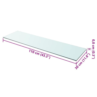 vidaXL Étagère en verre transparent 110x30 cm