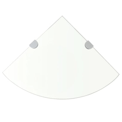 vidaXL Étagère d'angle en verre transparent avec supports chromés 25 x 25 cm