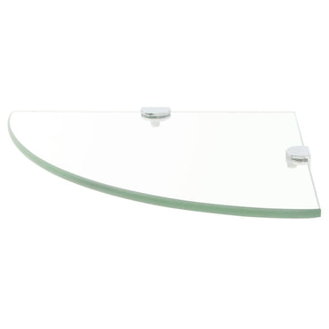 vidaXL Étagère d'angle en verre transparent avec supports chromés 25 x 25 cm
