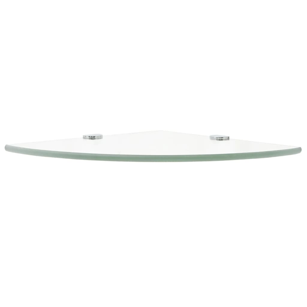 vidaXL Étagère d'angle en verre transparent avec supports chromés 25 x 25 cm