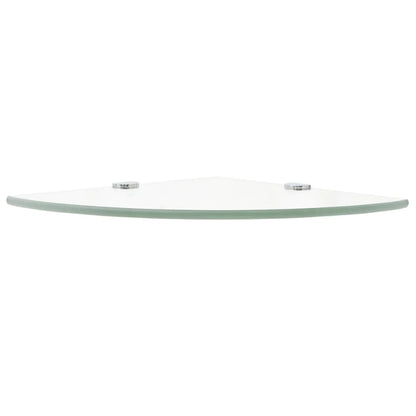 vidaXL Étagère d'angle en verre transparent avec supports chromés 25 x 25 cm
