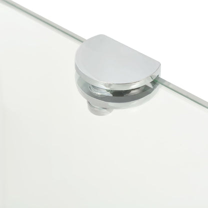 vidaXL Étagère d'angle en verre transparent avec supports chromés 25 x 25 cm