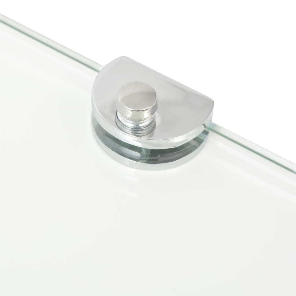vidaXL Étagère d'angle en verre transparent avec supports chromés 25 x 25 cm