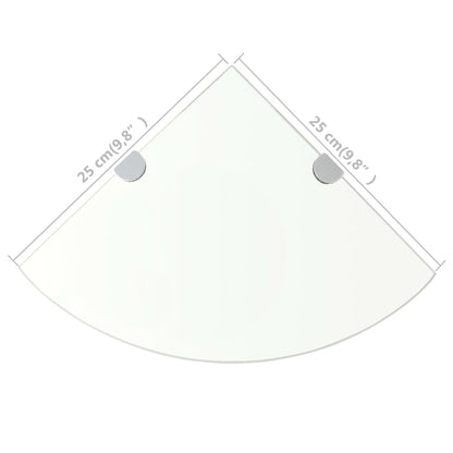 vidaXL Étagère d'angle en verre transparent avec supports chromés 25 x 25 cm