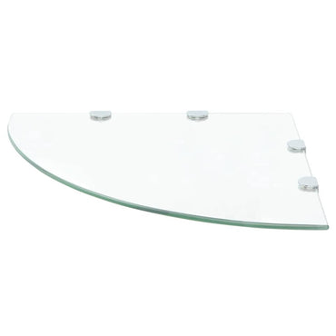 vidaXL Étagère d'angle en verre transparent avec supports chromés 45x45 cm