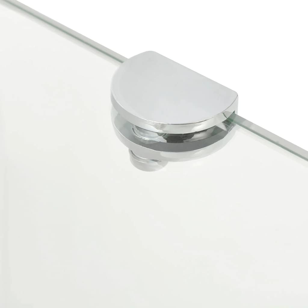vidaXL Étagère d'angle en verre transparent avec supports chromés 45x45 cm