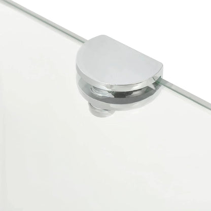 vidaXL Étagère d'angle en verre transparent avec supports chromés 45x45 cm