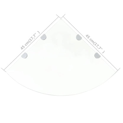 Eckablage mit Verchromten Halterungen Glas Transparent 45x45 cm